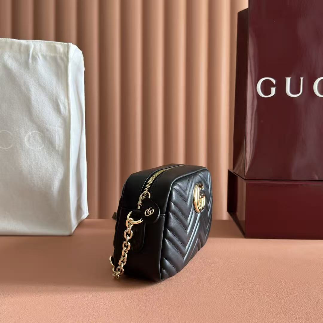 GUCCI 26S SHOULDER BAG 24 IN BLACK CALFSKIN