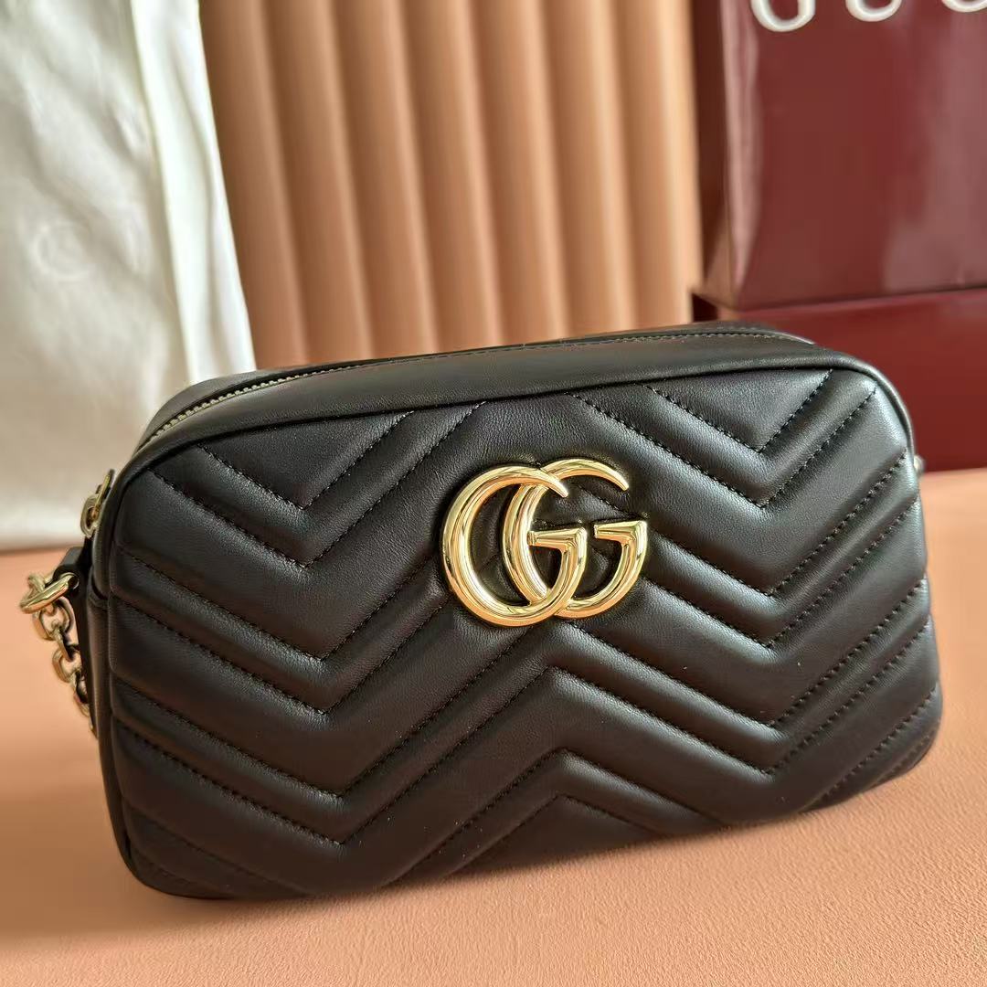 GUCCI 26S SHOULDER BAG 24 IN BLACK CALFSKIN