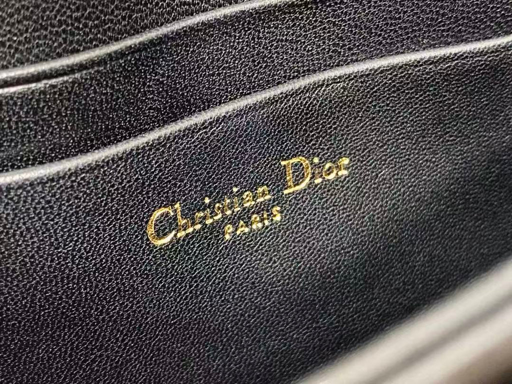 DIOR 26S LADY DIOR BAG 21 IN BLACK CALFSKIN