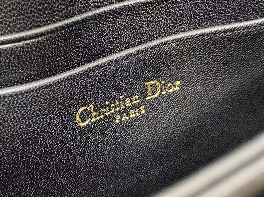 DIOR 26S LADY DIOR BAG 21 IN BLACK CALFSKIN