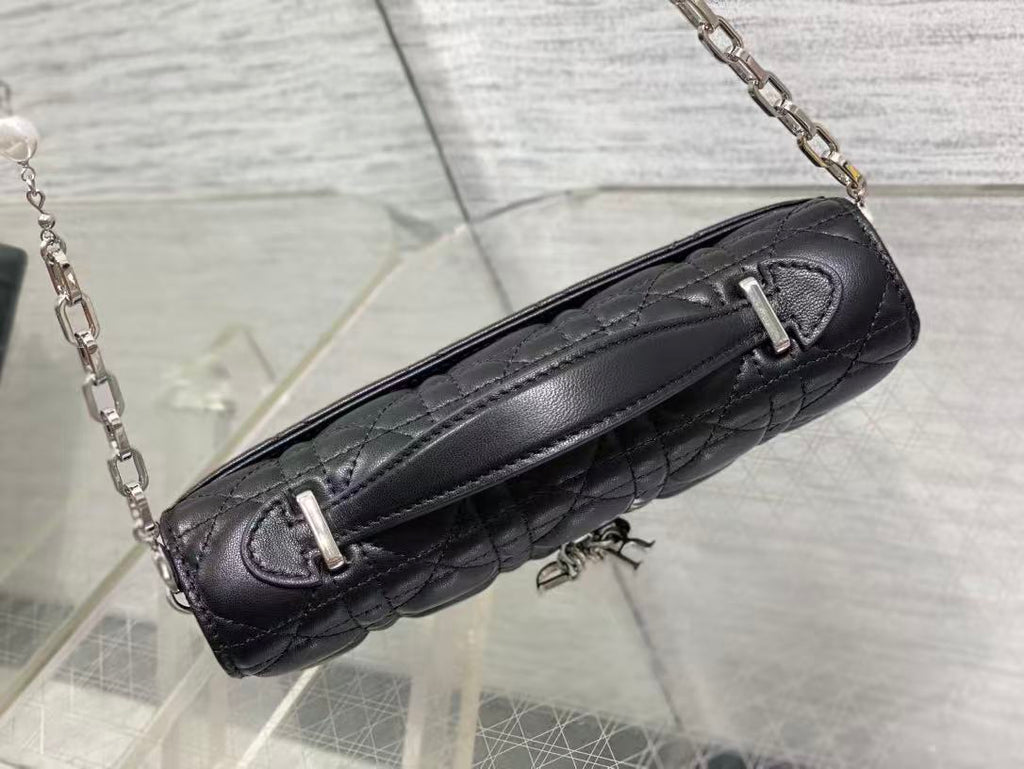 DIOR 26S LADY DIOR BAG 21 IN BLACK CALFSKIN