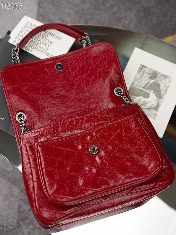 YSL MEDIUM NIKI BAG IN RED GLOSSY CALFSKIN AND HARDWARE