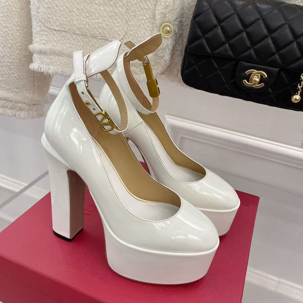 VALENTINO 26S PLATFORM HIGH HEEL IN WHITE CALFSKIN 001