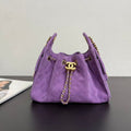 CHANEL 26S HOBO BAG 22 IN PURPLE SUEDE