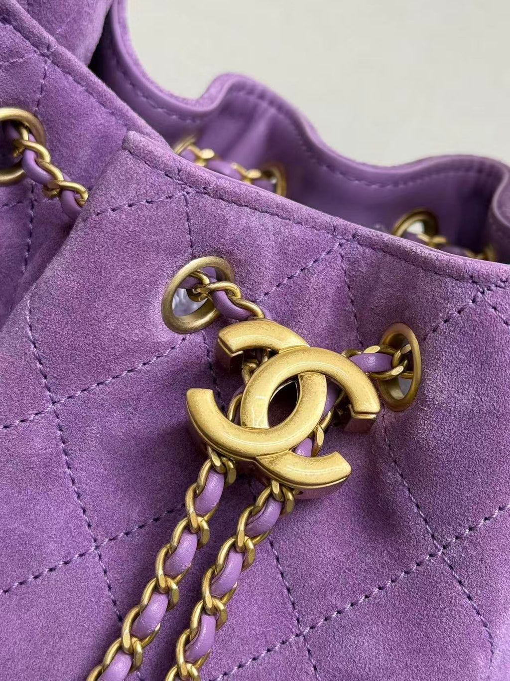 CHANEL 26S HOBO BAG 22 IN PURPLE SUEDE