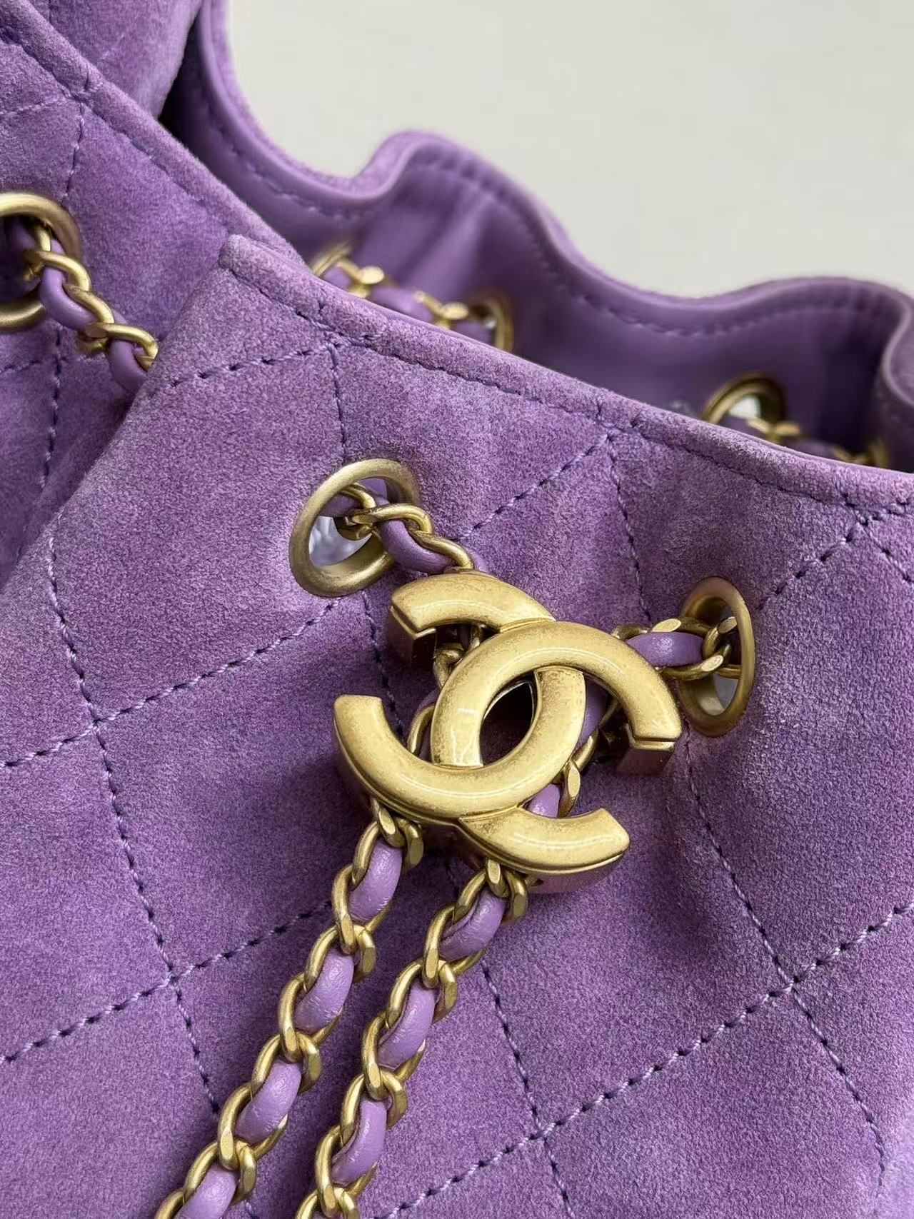 CHANEL 26S HOBO BAG 22 IN PURPLE SUEDE