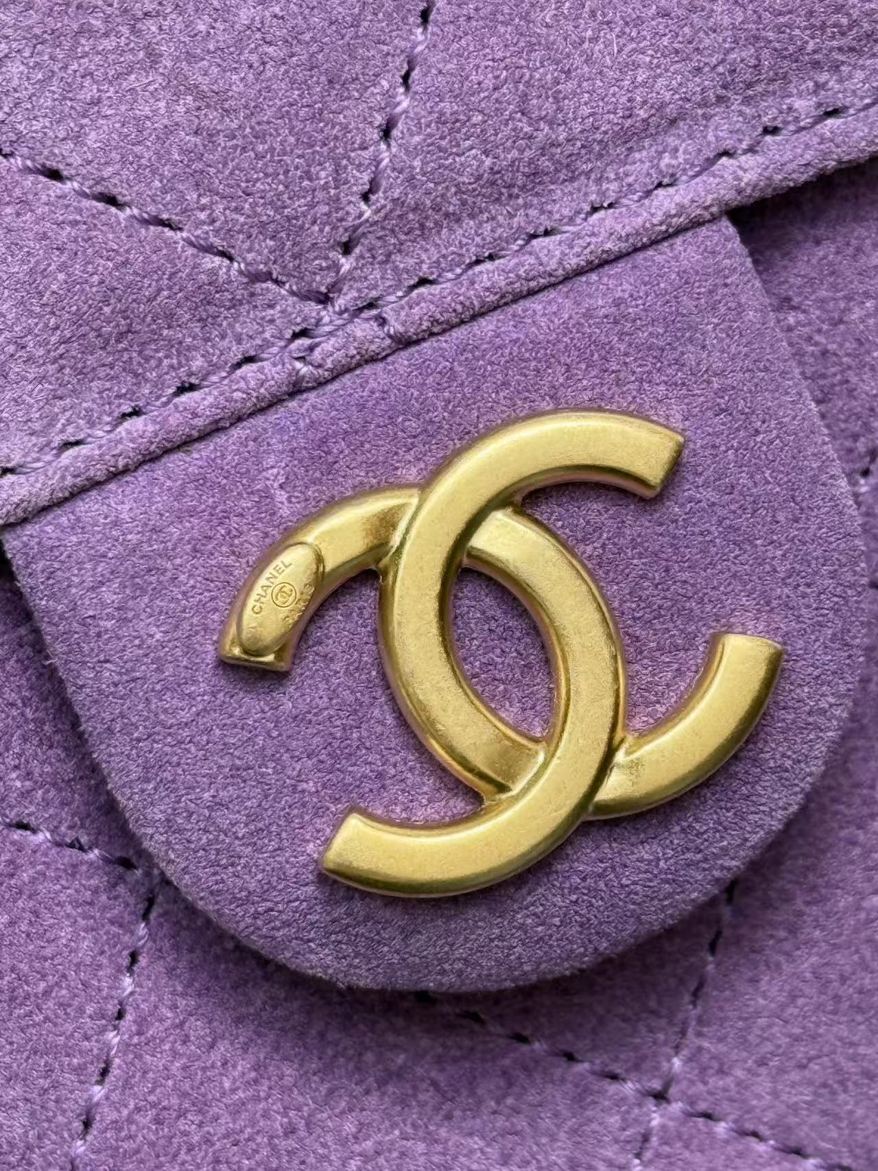CHANEL 26S HOBO BAG 22 IN PURPLE SUEDE
