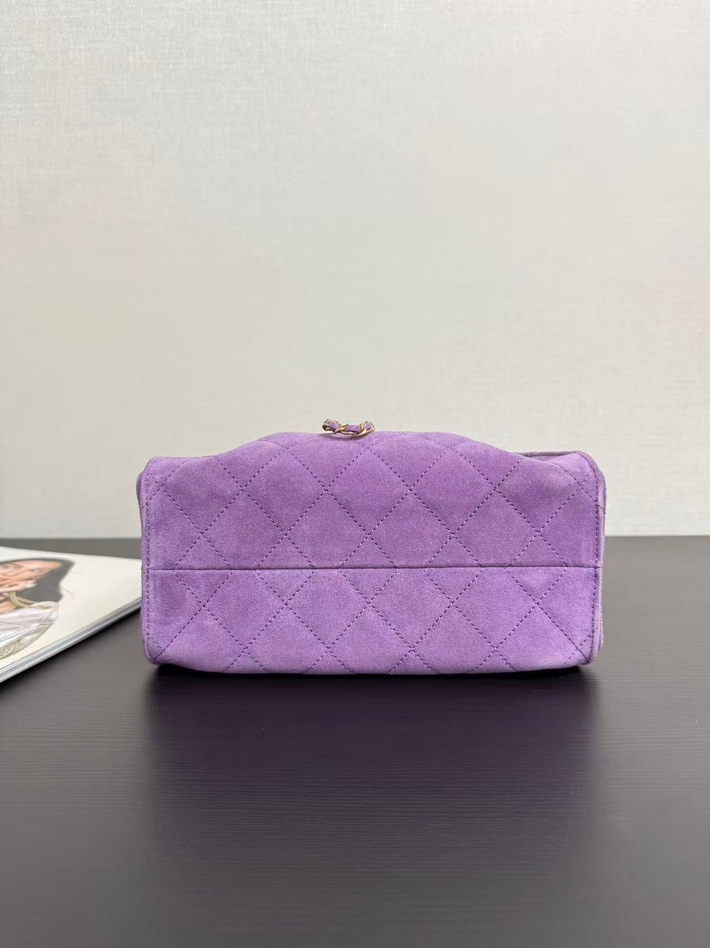 CHANEL 26S HOBO BAG 22 IN PURPLE SUEDE