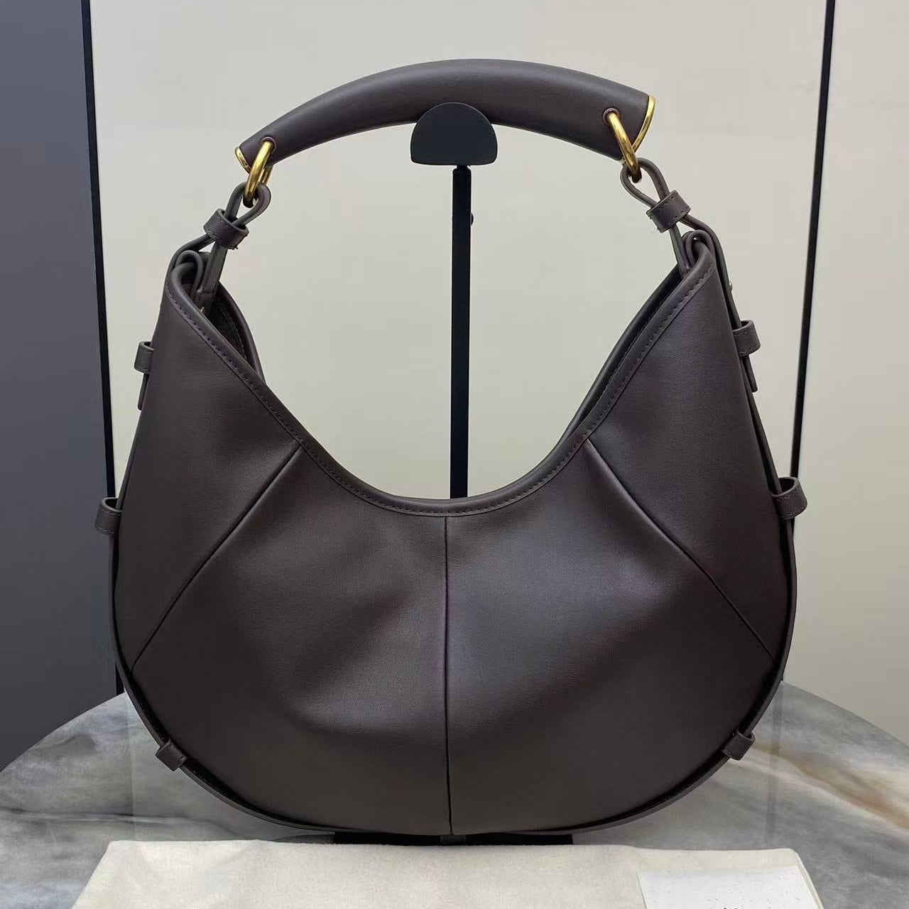 YSL 26S MOMBASA HOBO BAG MEDIUM IN BROWN CHOCOLATE CALFSKIN