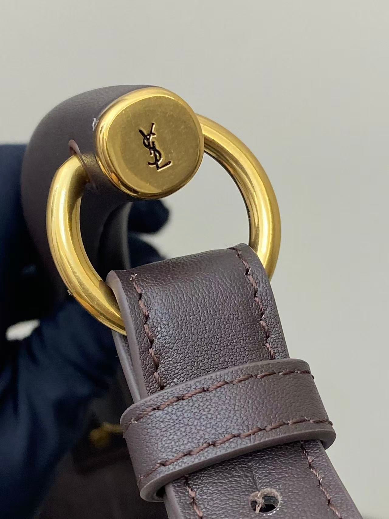 YSL 26S MOMBASA HOBO BAG MEDIUM IN BROWN CHOCOLATE CALFSKIN