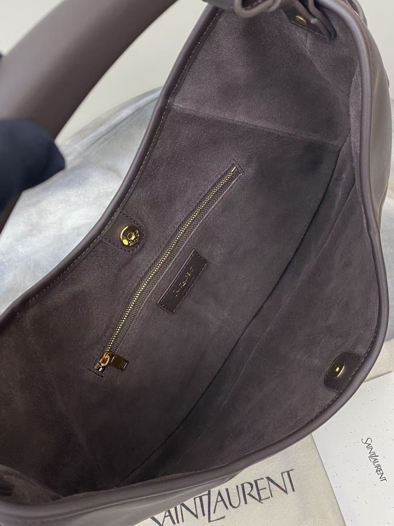 YSL 26S MOMBASA HOBO BAG MEDIUM IN BROWN CHOCOLATE CALFSKIN