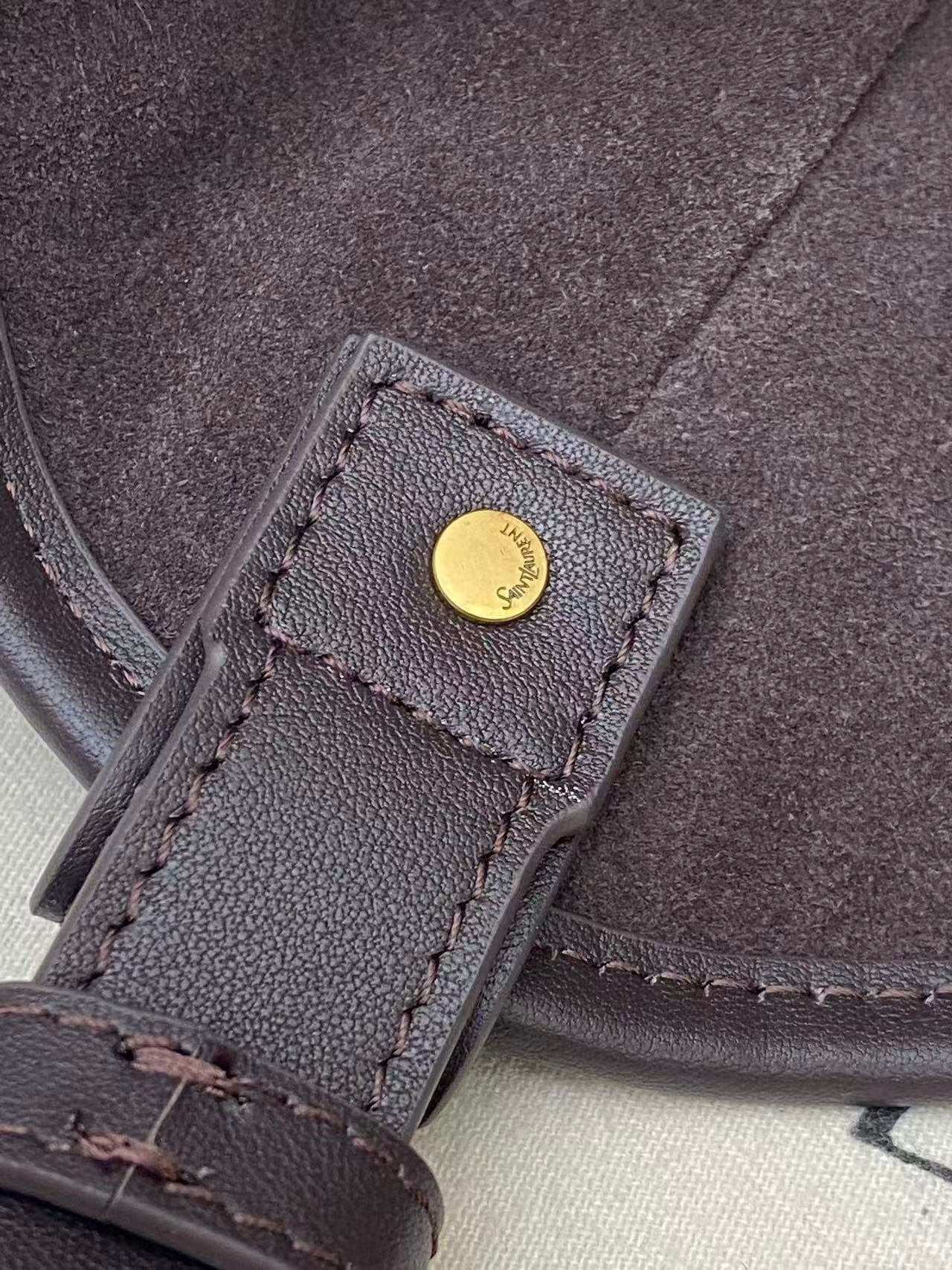YSL 26S MOMBASA HOBO BAG MEDIUM IN BROWN CHOCOLATE CALFSKIN