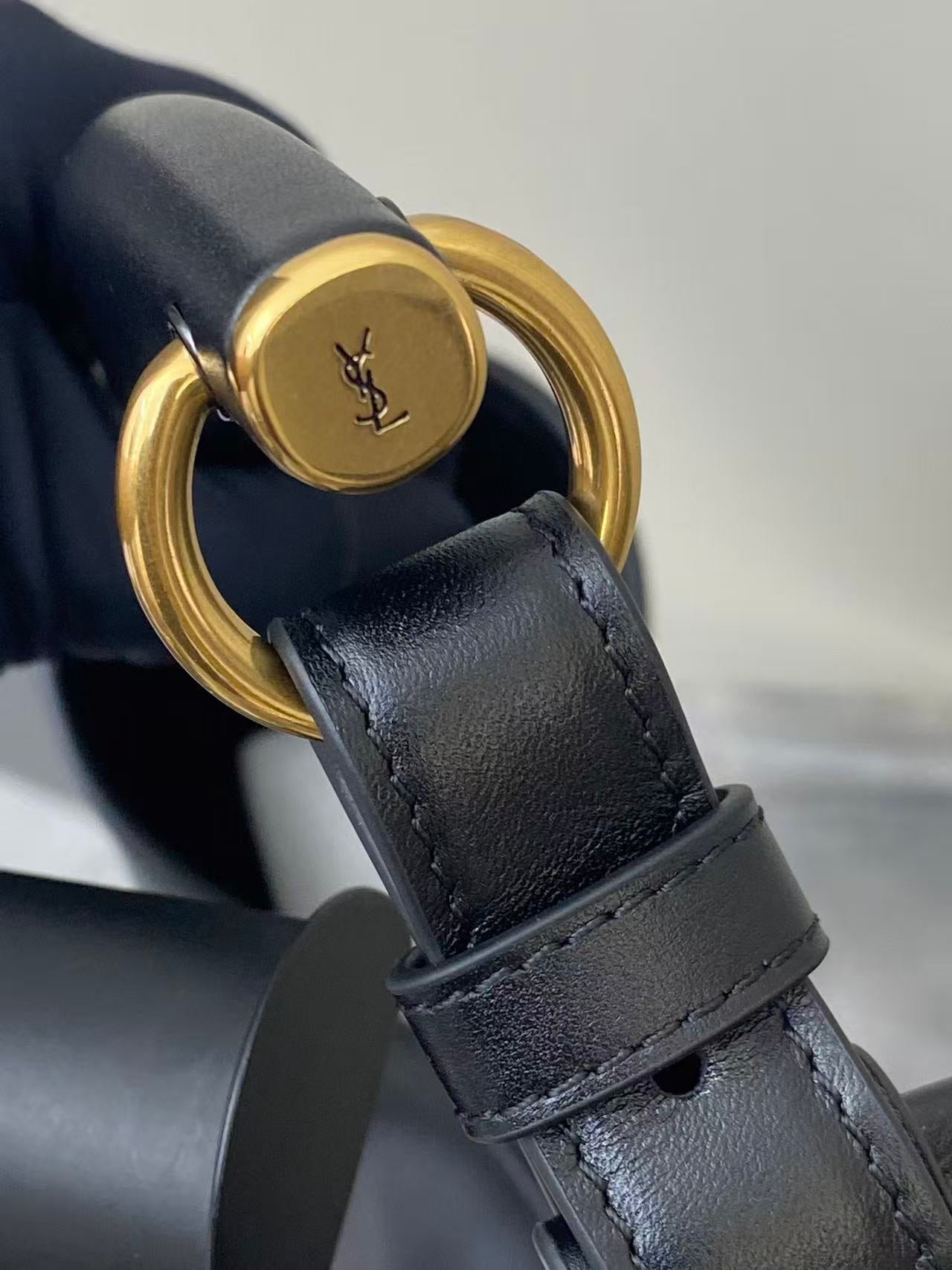 YSL 26S MOMBASA HOBO BAG MEDIUM IN BLACK CALFSKIN