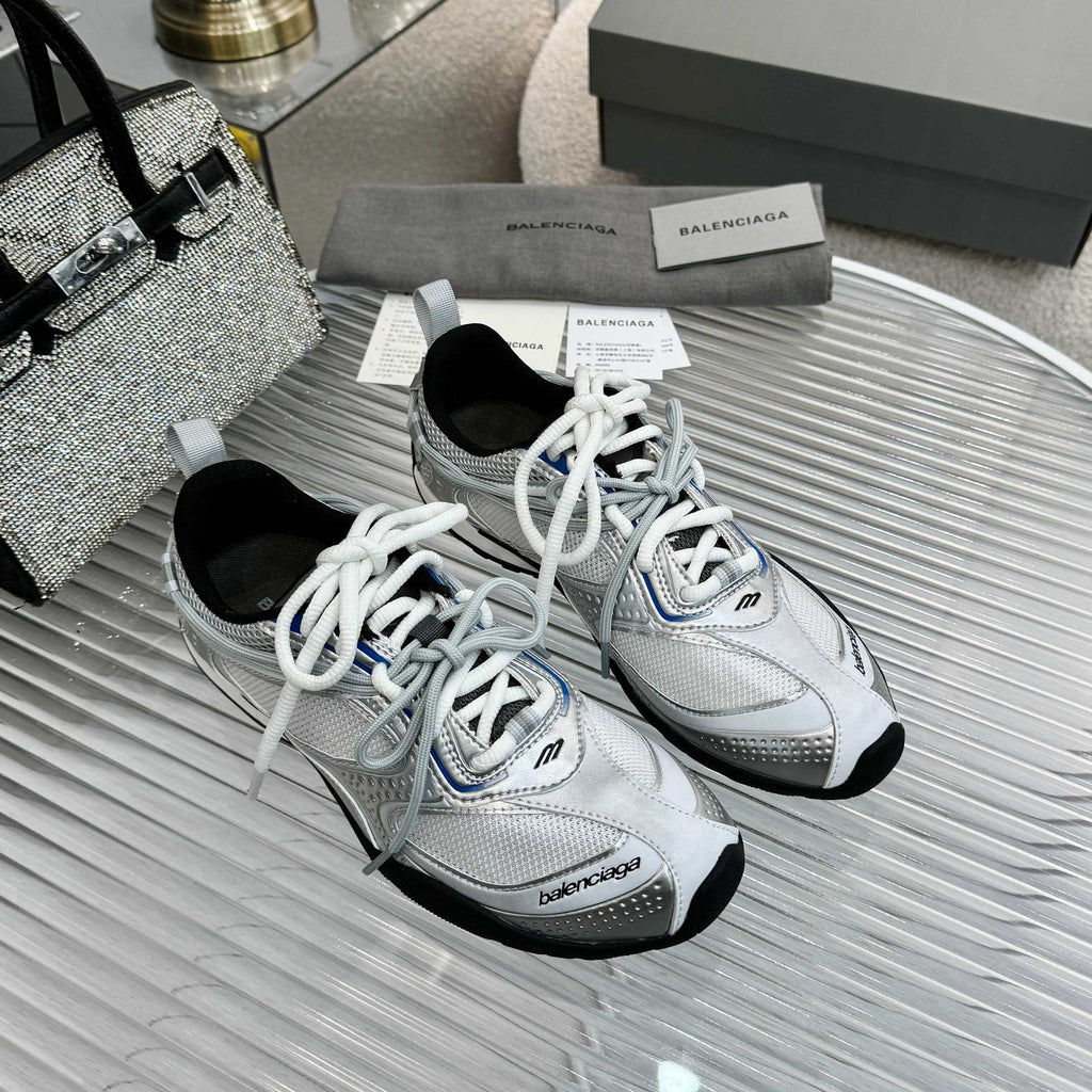 BALENCIAGA 26S RADAR GRADIENT LINES SNEAKER IN SILVER MELATIC