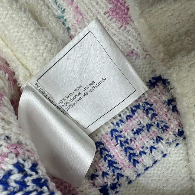 CHANEL 26S ASYMMETRICAL OFF-SHOULDER KNIT TOP