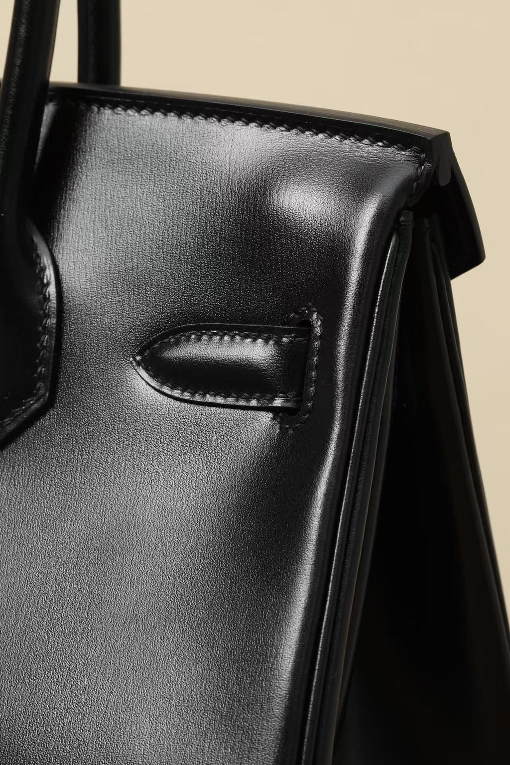 HM 26S BIRKIN BAG 30 IN BLACK CALFSKIN SILVER BUCKLE