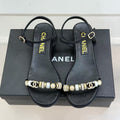 CHANEL 26S SANDAL IN BLACK CALFSKIN STRAP WITH CHARMS
