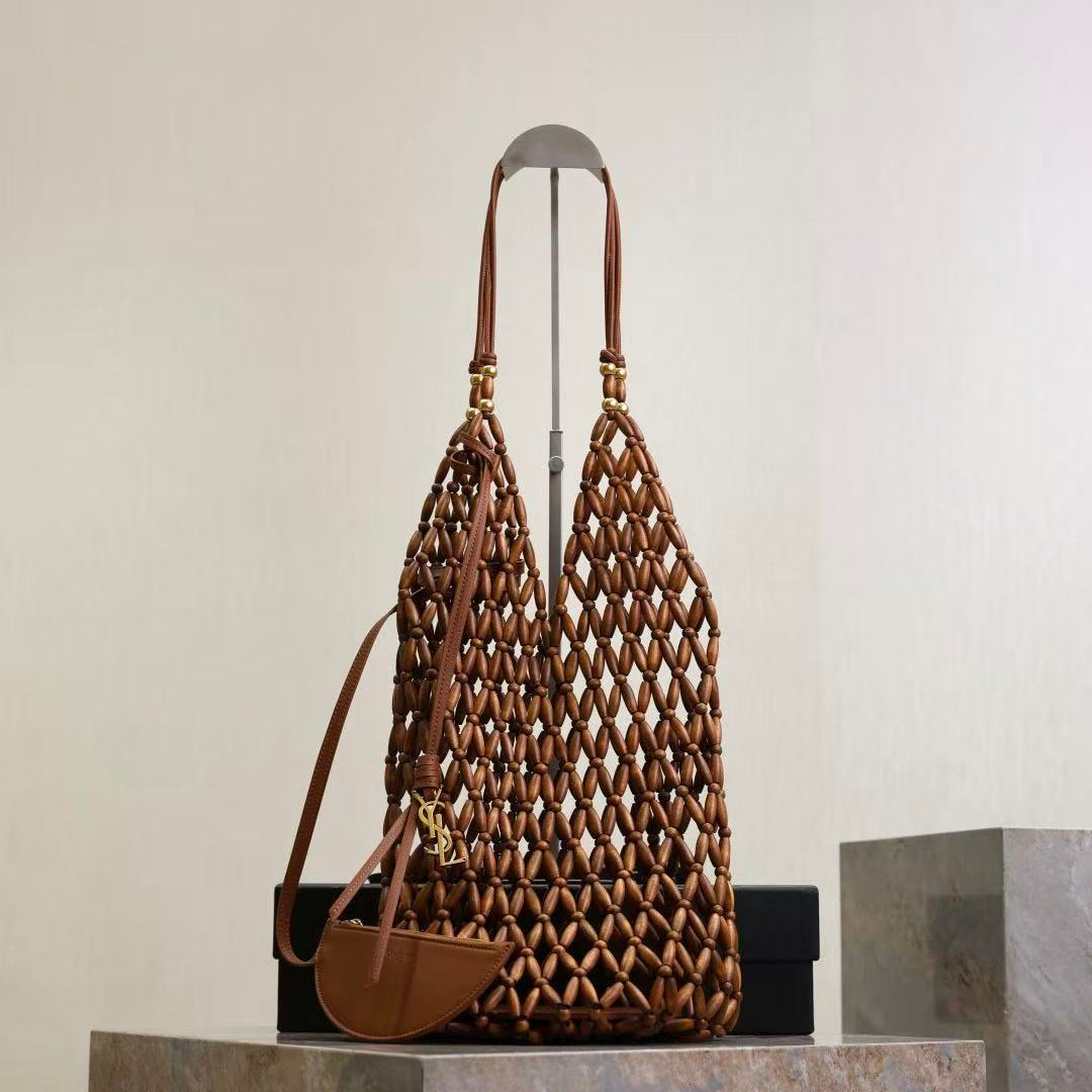 YSL 26S SUPPLE BUCKET IN WOOL BEADS