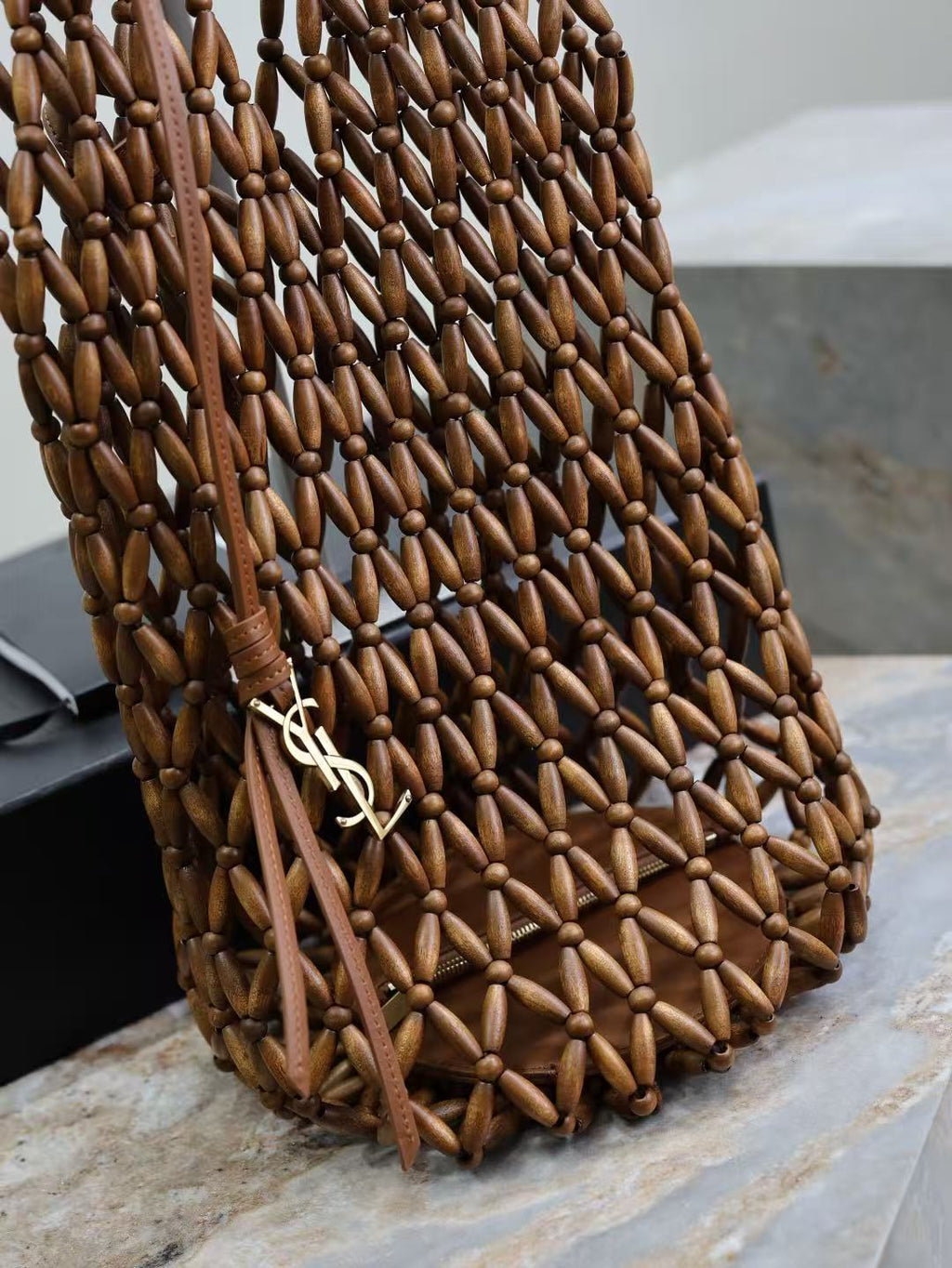 YSL 26S SUPPLE BUCKET IN WOOL BEADS