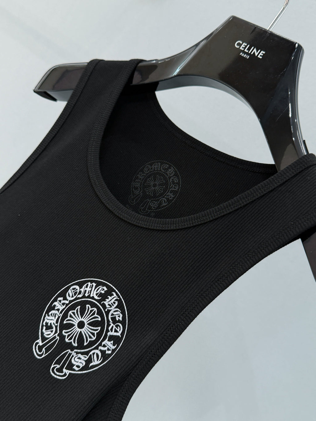 CHROME HEARTS HORSESHOE LOGO TANKTOP IN BLACK