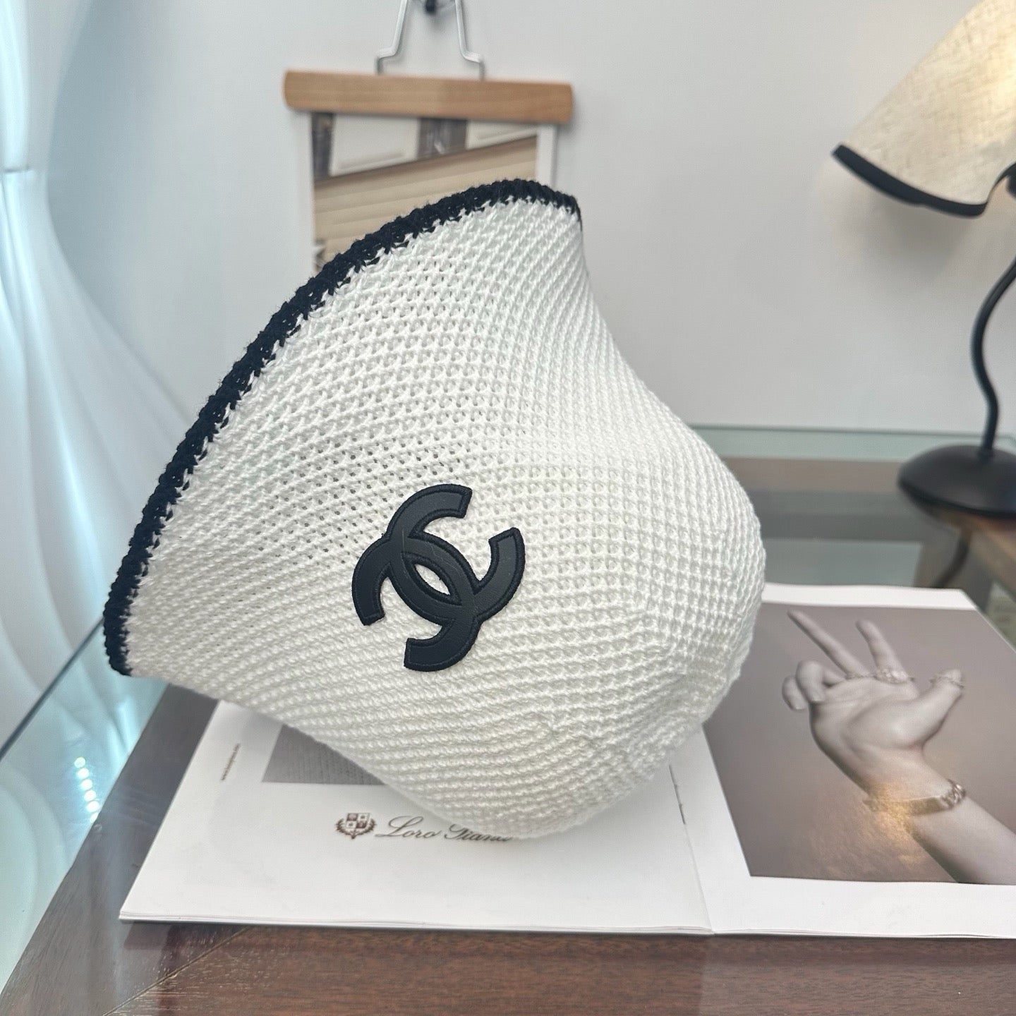 KNITTED BUCKET HAT IVORY 16526