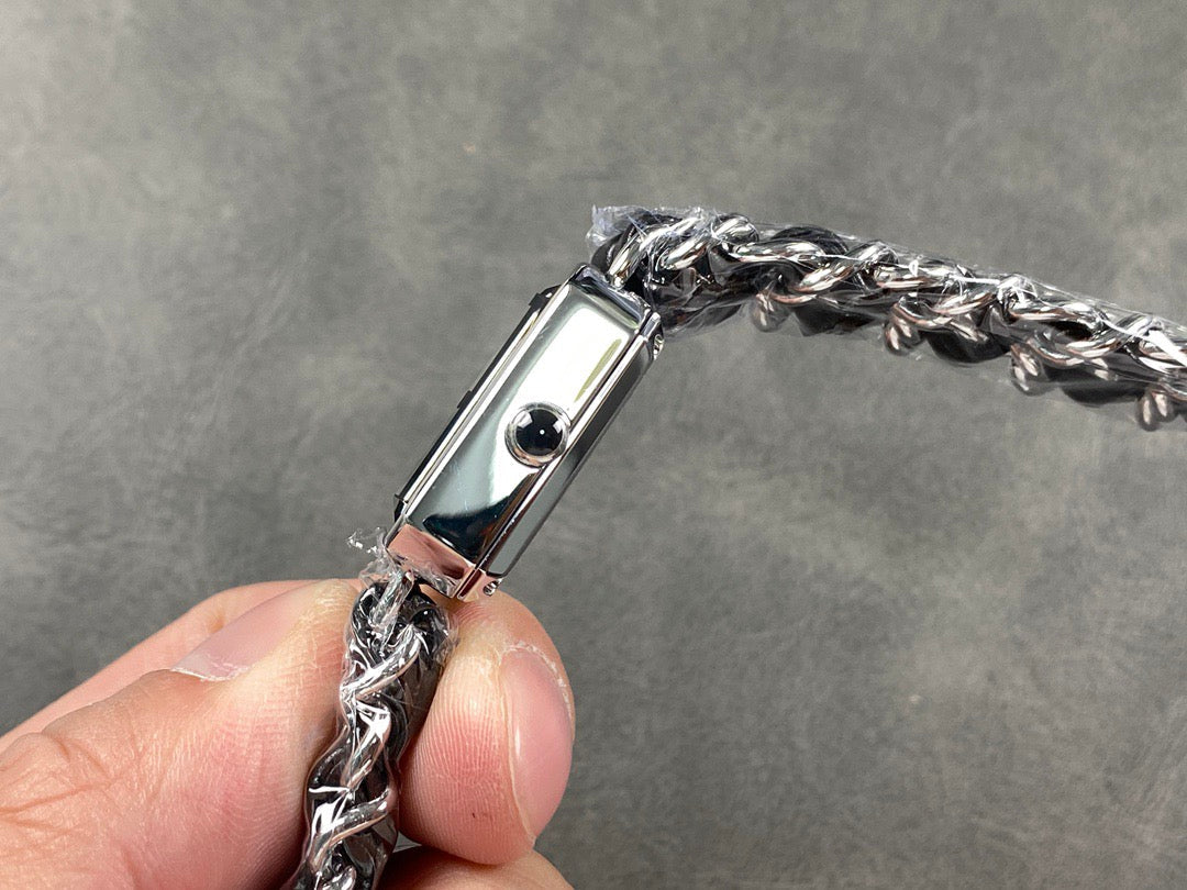 CHANEL PREMIERE H0451 ICONIC CHAIN WATCH STEEL AND CALFSKIN
