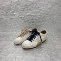 GOLDEN GOOSE SNEAKERS IN LIGHT GRAY SUEDE WITH SILVER METALLIC STAR