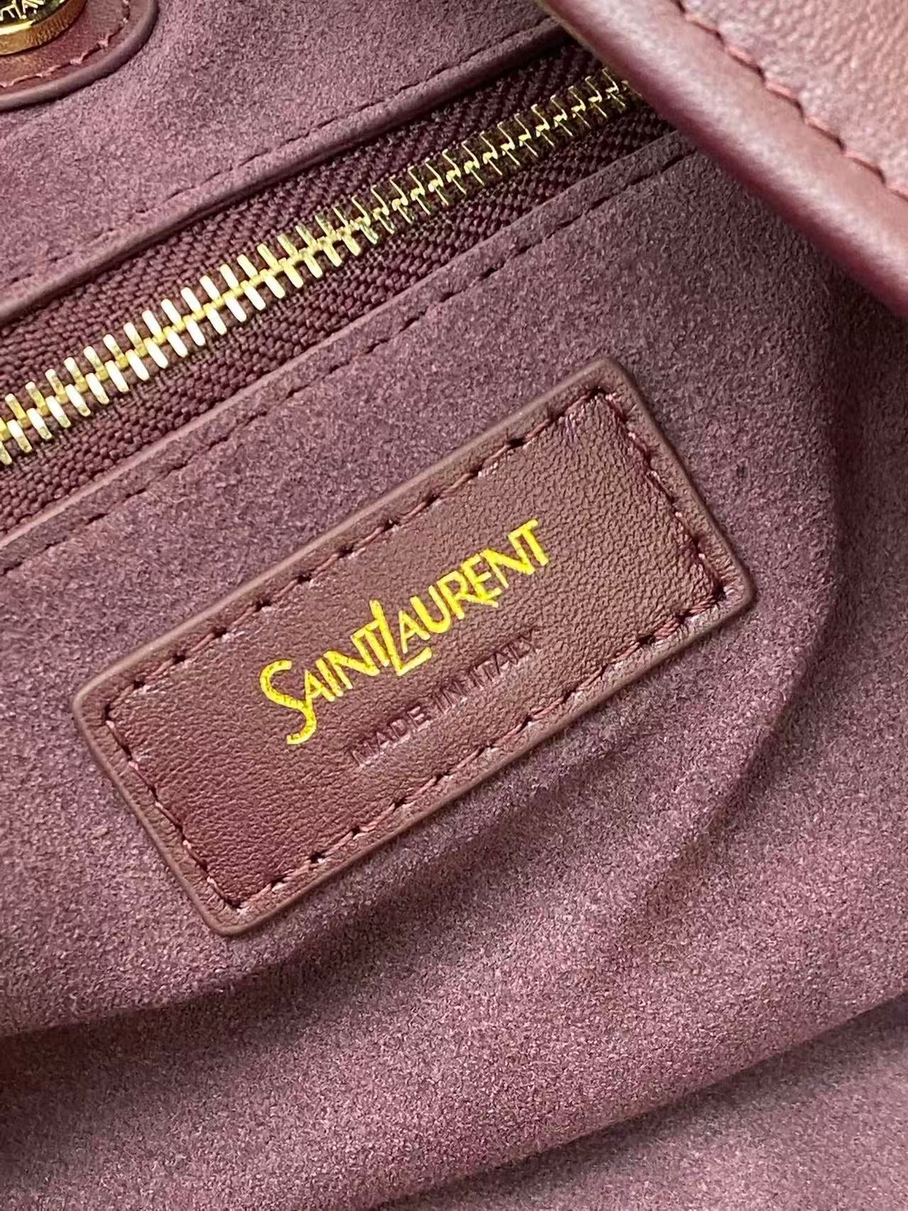 YSL 26S MOMBASA HOBO BAG MEDIUM IN BURGUNDY CALFSKIN