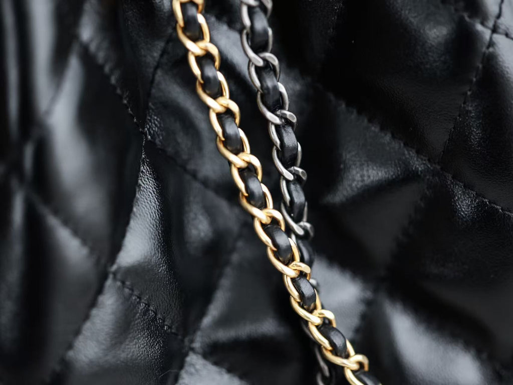CHANEL 26S HOBO BAG 30 IN BLACK CALFSKIN GOLD HARDWARE 22526
