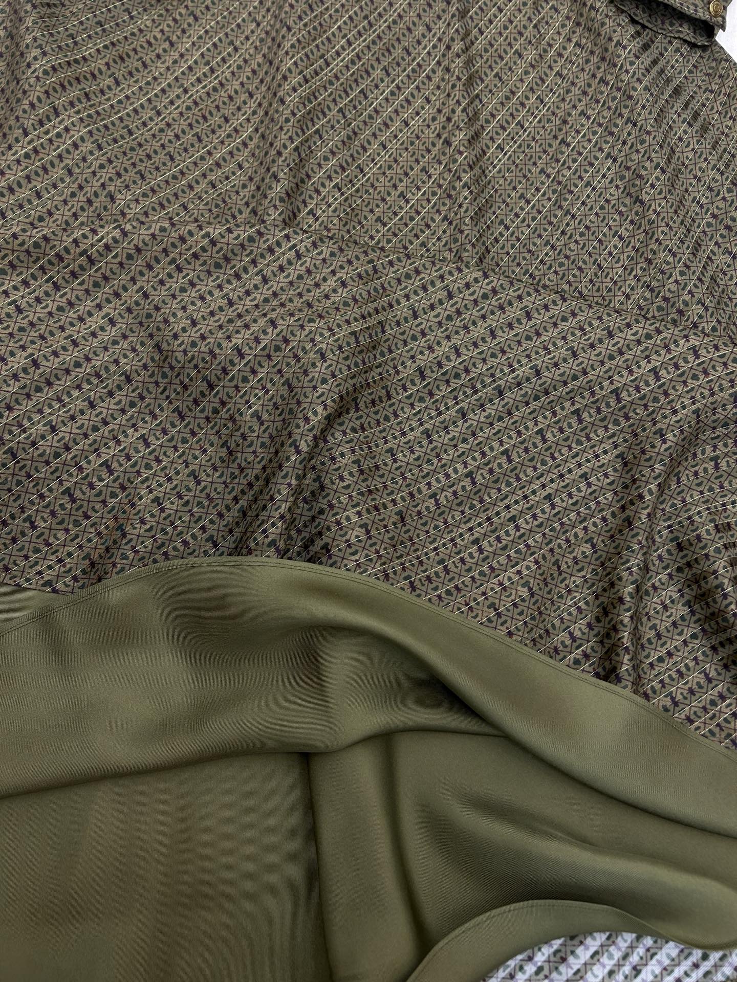 ZIMMERMANN 26S BELTED MAXI DRESS IN OLIVE GEO PRINT SILK