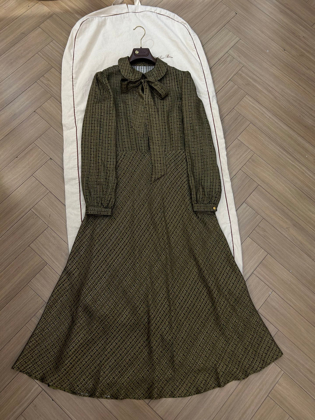 ZIMMERMANN 26S BELTED MAXI DRESS IN OLIVE GEO PRINT SILK