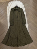 ZIMMERMANN 26S BELTED MAXI DRESS IN OLIVE GEO PRINT SILK
