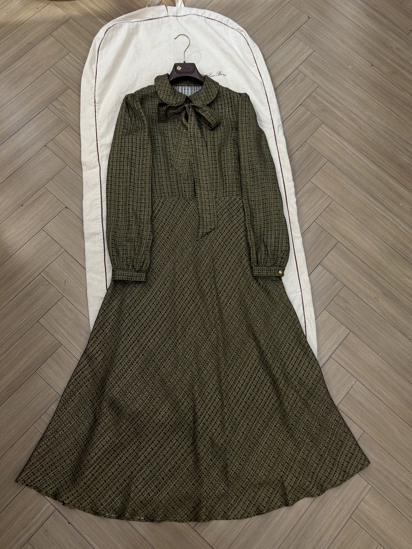 ZIMMERMANN 26S BELTED MAXI DRESS IN OLIVE GEO PRINT SILK