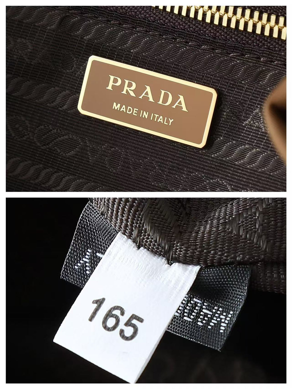 PRADA 26S BUCKET BAG IN BROWN RENYLON