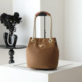 PRADA 26S BUCKET BAG IN BROWN RENYLON