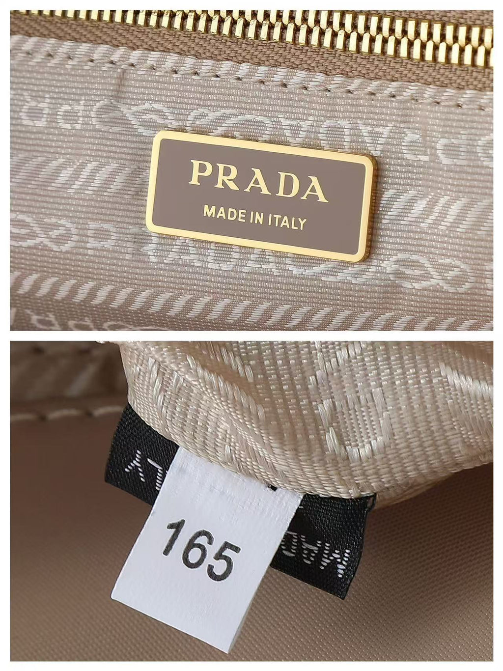 PRADA 26S BUCKET BAG IN BEIGE RENYLON