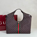 GUCCI GIGLIO LARGE TOTE BAG 60 IN BROWN GG CANVAS