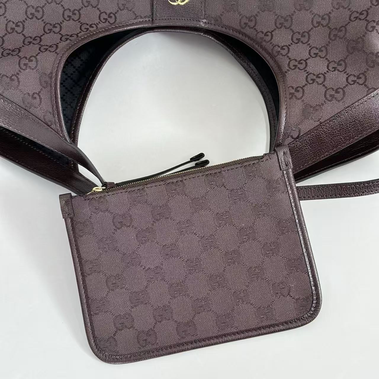 GUCCI GIGLIO LARGE TOTE BAG 60 IN BROWN GG CANVAS