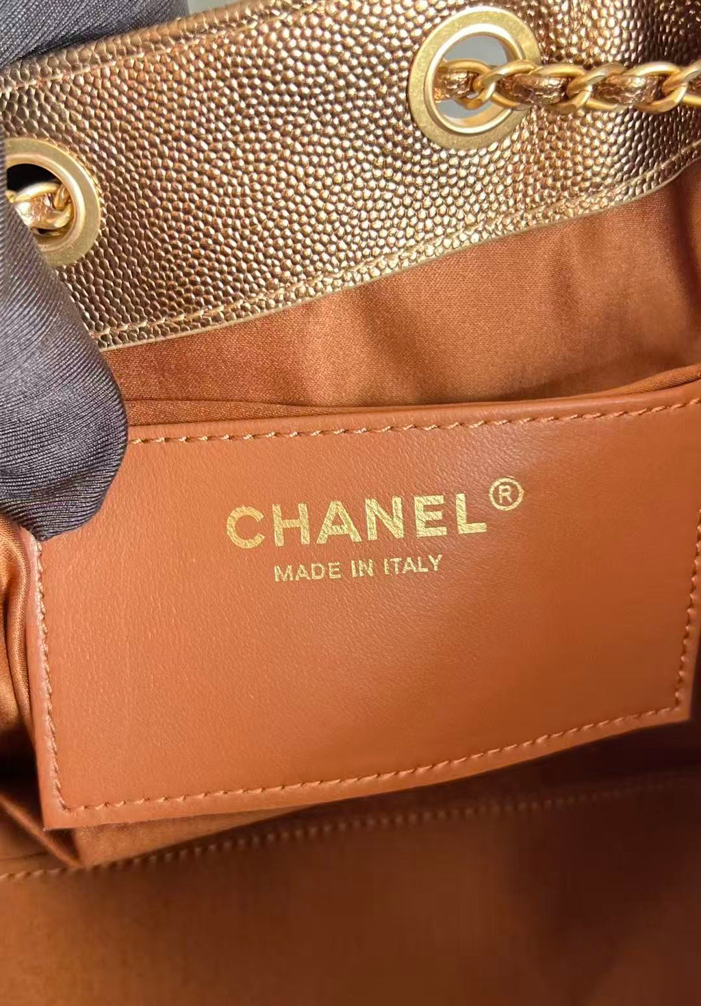 CHANEL 25S HOBO BAG 22 IN METALLIC GOLD ROSE CAVIAR GOLD HARDWARE