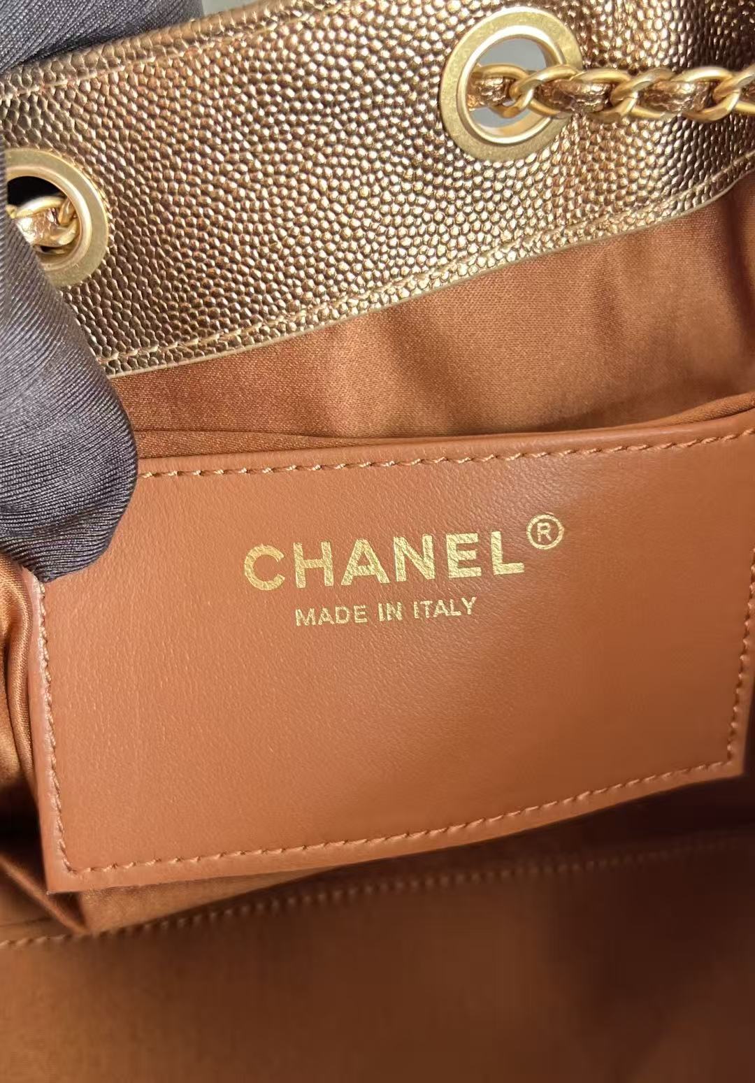 CHANEL 25S HOBO BAG 22 IN METALLIC GOLD ROSE CAVIAR GOLD HARDWARE