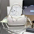 PRADA 26S HOBO BAG IN CREAM WHITE CALFSKIN LEATHER 31526