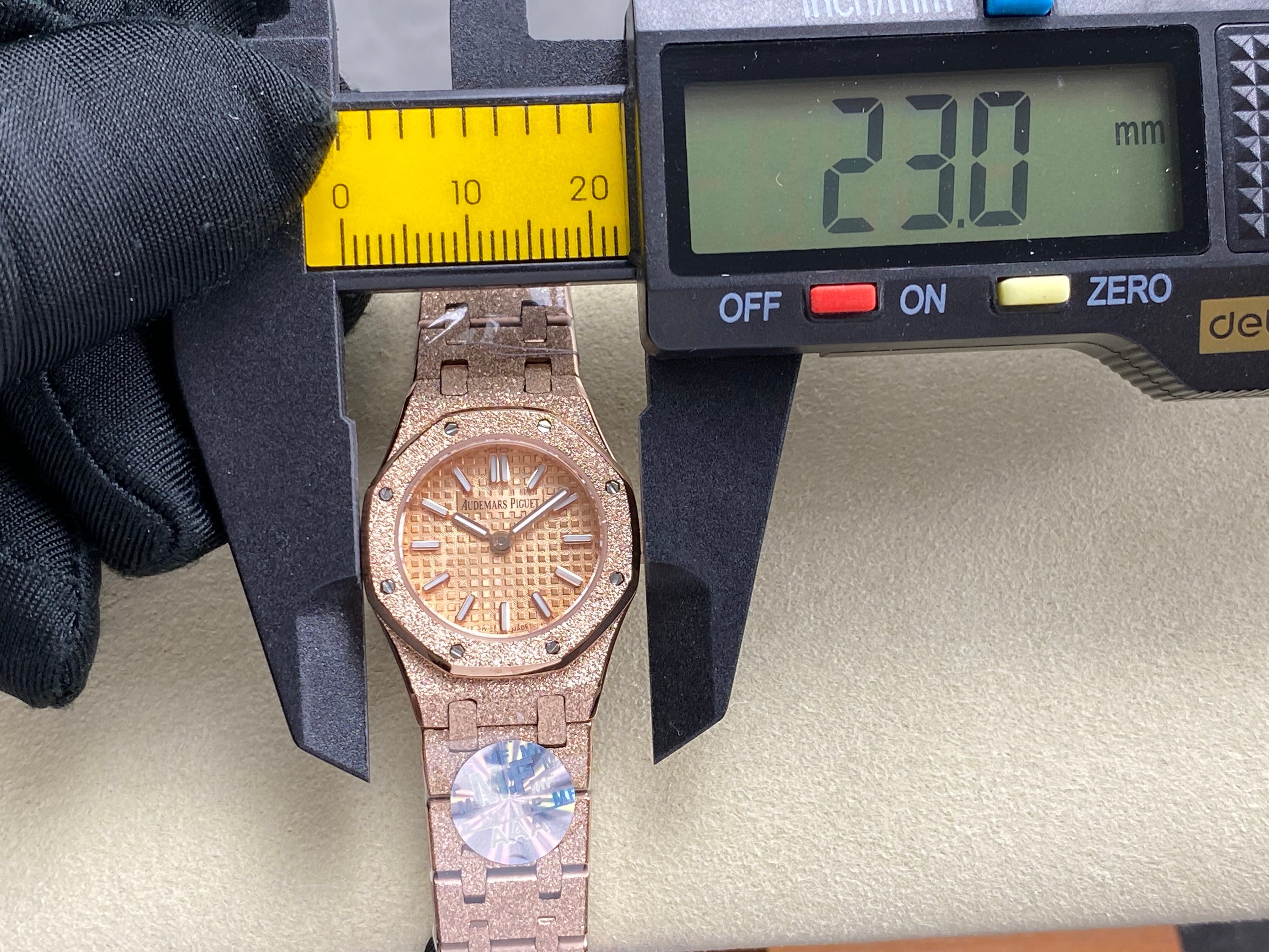 AUDEMARS PIGUET 26S ROYAL OAK MINI WATCH IN ROSE GOLD STAINLESS STEEL