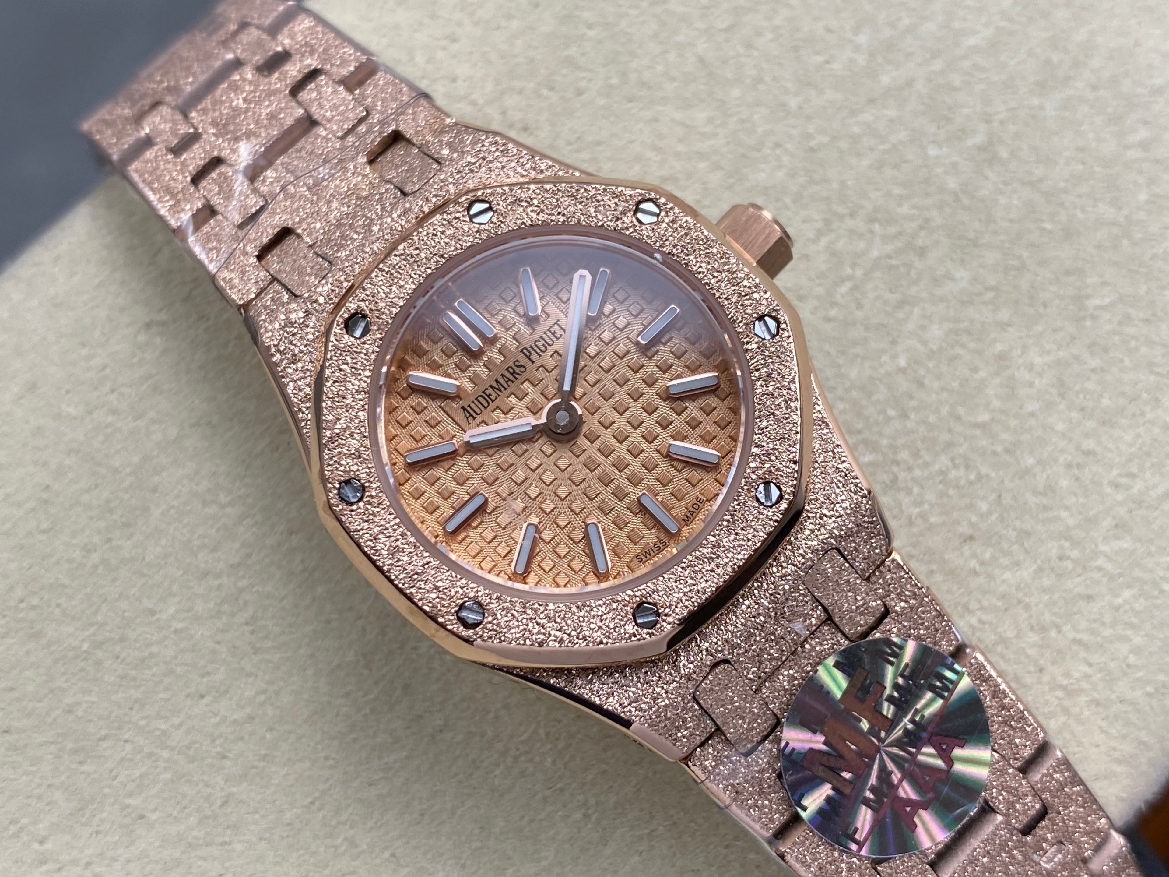 AUDEMARS PIGUET 26S ROYAL OAK MINI WATCH IN ROSE GOLD STAINLESS STEEL