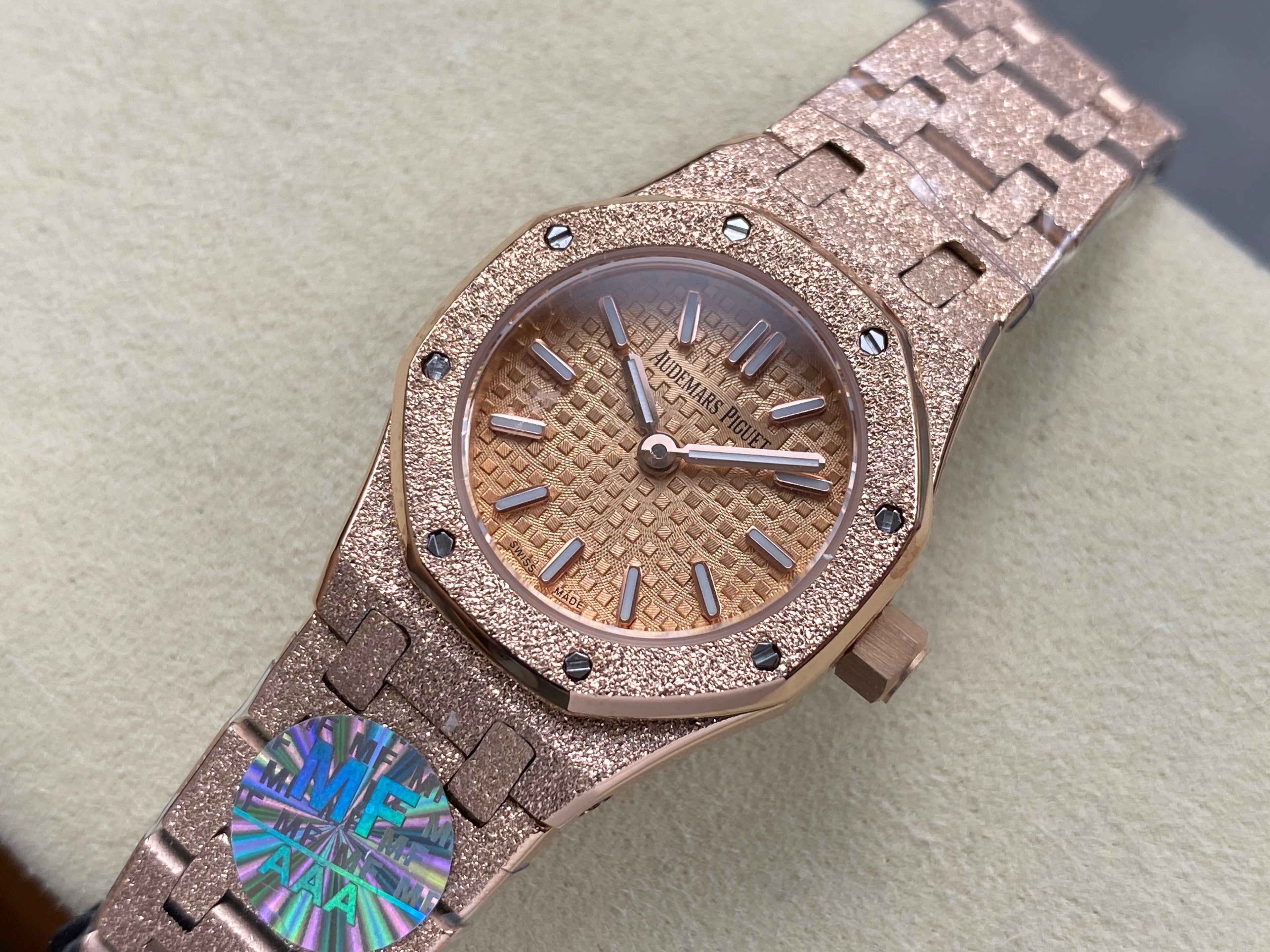 AUDEMARS PIGUET 26S ROYAL OAK MINI WATCH IN ROSE GOLD STAINLESS STEEL