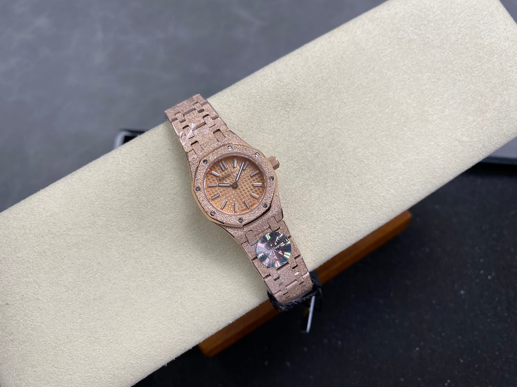 AUDEMARS PIGUET 26S ROYAL OAK MINI WATCH IN ROSE GOLD STAINLESS STEEL