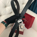SALVATORE FERRAGAMO 26S GANCINI BELT IN BLACK CALFSKIN LEATHER