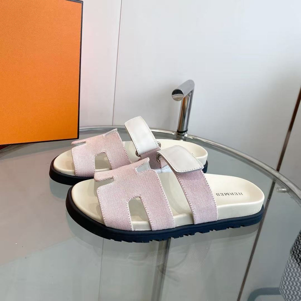 CHYPRE CANVAS SANDAL WHITE PINK LEATHER 50626