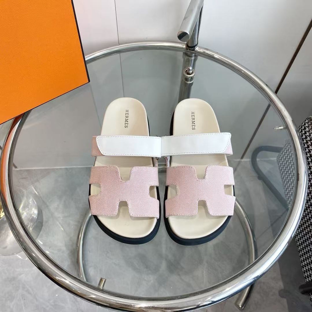 CHYPRE CANVAS SANDAL WHITE PINK LEATHER 50626