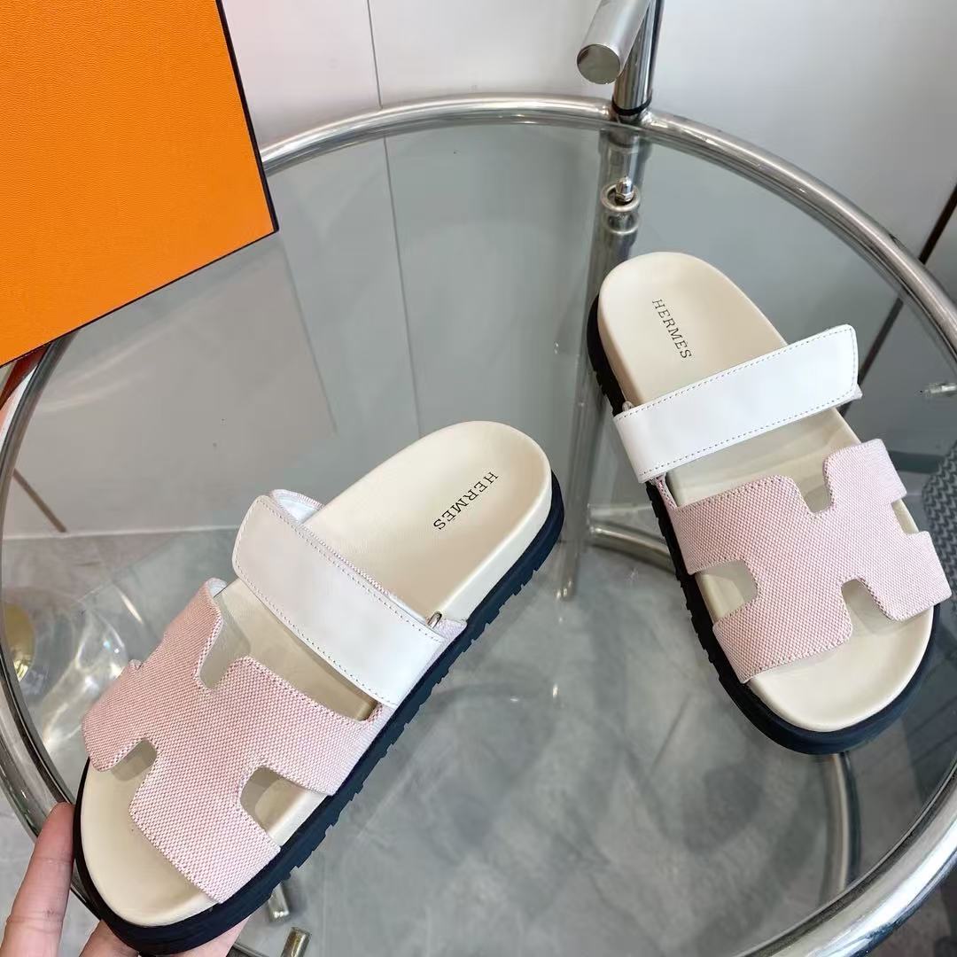 CHYPRE CANVAS SANDAL WHITE PINK LEATHER 50626