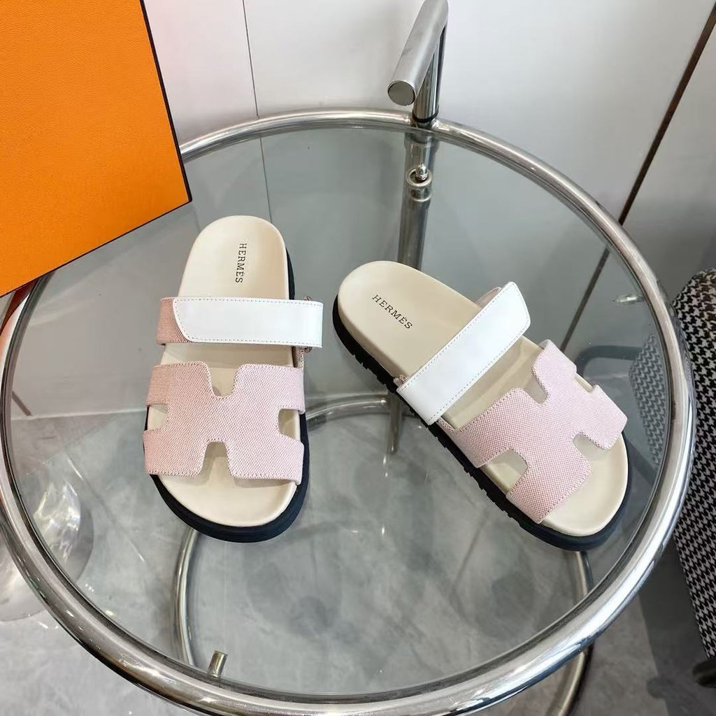 CHYPRE CANVAS SANDAL WHITE PINK LEATHER 50626